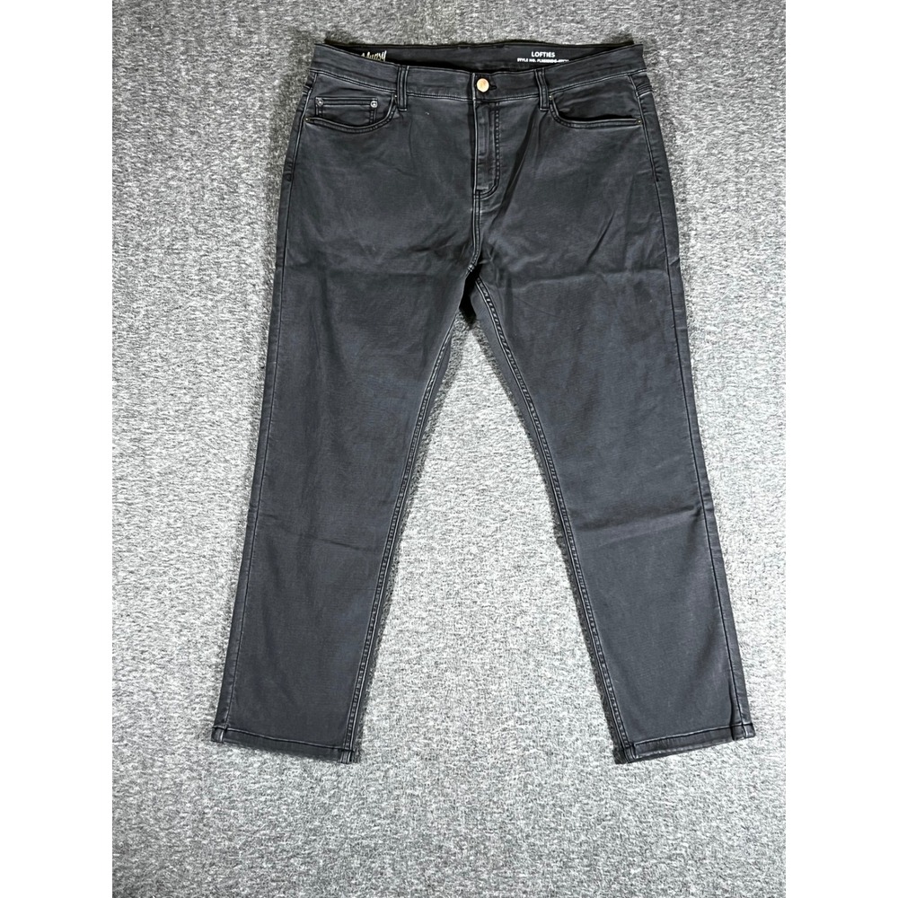 Mugsy Lofties Men Charcoal Gray Stretch Straight Leg Pants FLX6KNDG 40x30